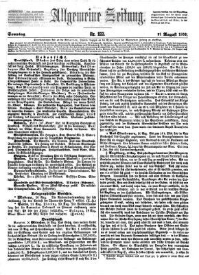 Allgemeine Zeitung Sonntag 21. August 1859