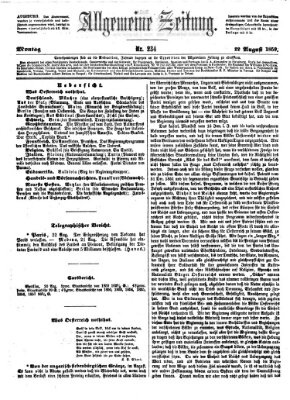 Allgemeine Zeitung Montag 22. August 1859