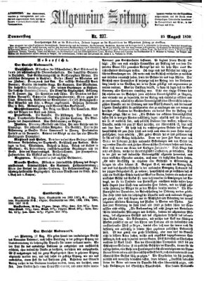 Allgemeine Zeitung Donnerstag 25. August 1859