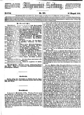 Allgemeine Zeitung Freitag 26. August 1859