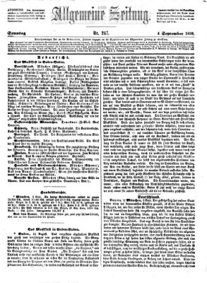 Allgemeine Zeitung Sonntag 4. September 1859