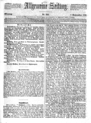 Allgemeine Zeitung Montag 5. September 1859