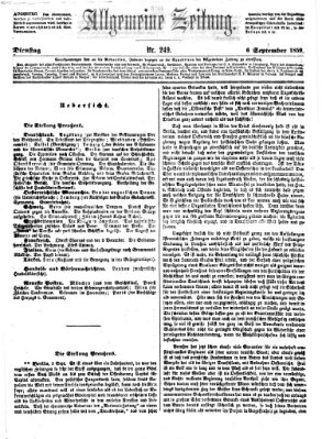 Allgemeine Zeitung Dienstag 6. September 1859