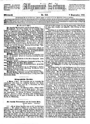 Allgemeine Zeitung Mittwoch 7. September 1859