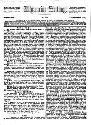 Allgemeine Zeitung Donnerstag 8. September 1859