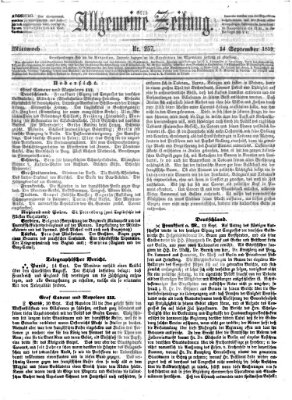 Allgemeine Zeitung Mittwoch 14. September 1859