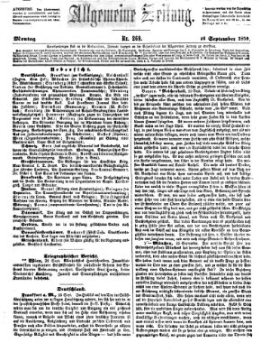 Allgemeine Zeitung Montag 26. September 1859