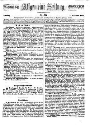 Allgemeine Zeitung Dienstag 11. Oktober 1859