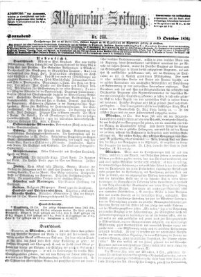 Allgemeine Zeitung Samstag 15. Oktober 1859