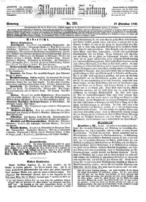 Allgemeine Zeitung Sonntag 16. Oktober 1859