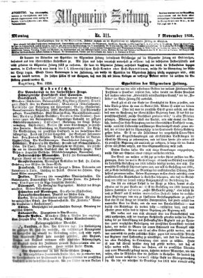 Allgemeine Zeitung Montag 7. November 1859