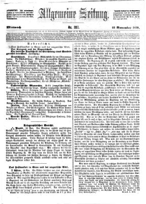 Allgemeine Zeitung Mittwoch 23. November 1859