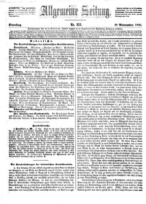 Allgemeine Zeitung Dienstag 29. November 1859