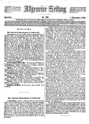 Allgemeine Zeitung Freitag 2. Dezember 1859