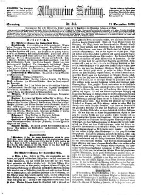 Allgemeine Zeitung Sonntag 11. Dezember 1859