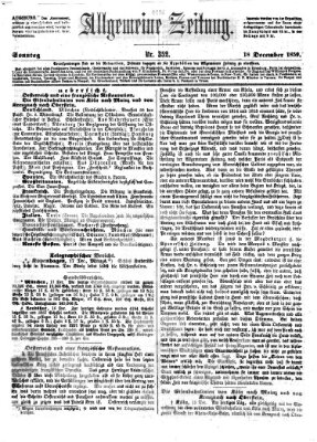 Allgemeine Zeitung Sonntag 18. Dezember 1859