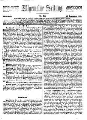 Allgemeine Zeitung Mittwoch 21. Dezember 1859