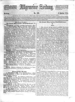 Allgemeine Zeitung Freitag 12. Juli 1861