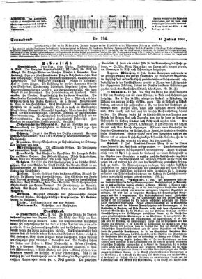 Allgemeine Zeitung Samstag 13. Juli 1861