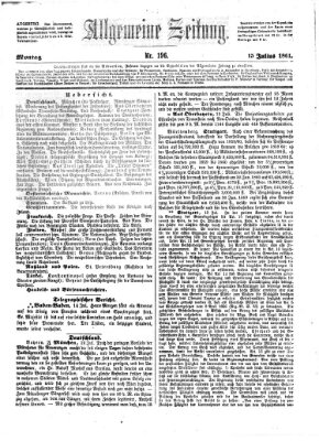 Allgemeine Zeitung Montag 15. Juli 1861