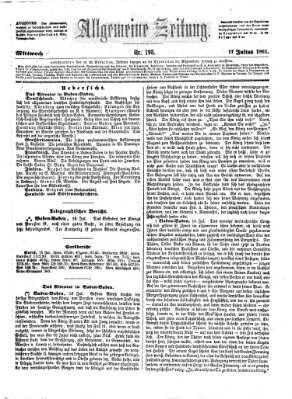 Allgemeine Zeitung Mittwoch 17. Juli 1861