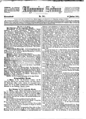 Allgemeine Zeitung Samstag 20. Juli 1861