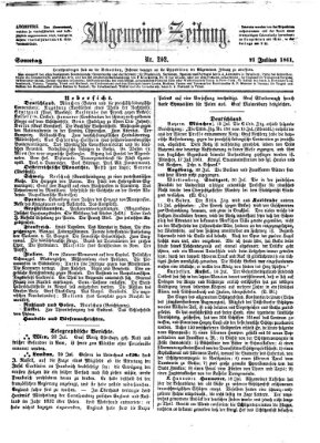 Allgemeine Zeitung Sonntag 21. Juli 1861