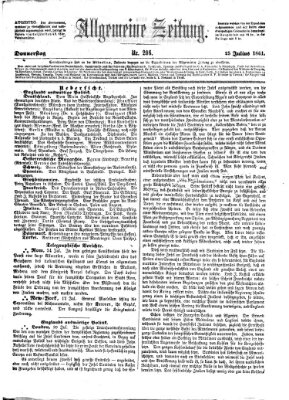 Allgemeine Zeitung Donnerstag 25. Juli 1861