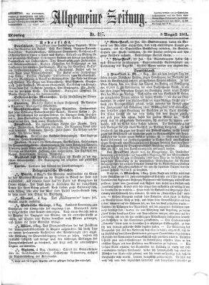 Allgemeine Zeitung Montag 5. August 1861