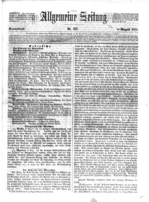 Allgemeine Zeitung Samstag 10. August 1861