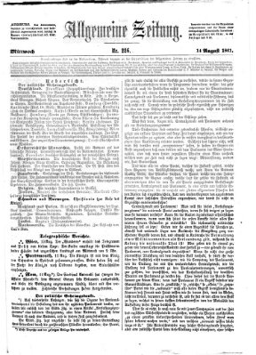 Allgemeine Zeitung Mittwoch 14. August 1861