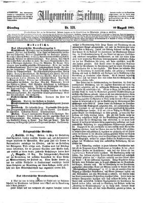 Allgemeine Zeitung Dienstag 20. August 1861