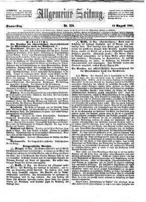 Allgemeine Zeitung Donnerstag 22. August 1861