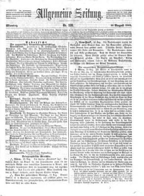 Allgemeine Zeitung Montag 26. August 1861