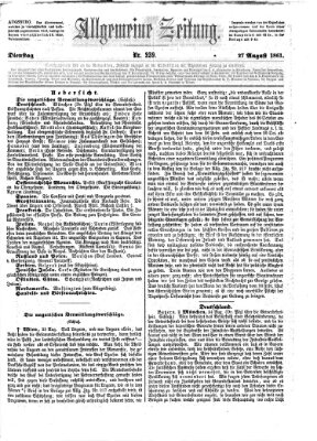 Allgemeine Zeitung Dienstag 27. August 1861