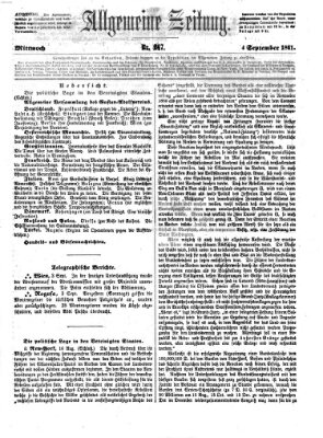 Allgemeine Zeitung Mittwoch 4. September 1861