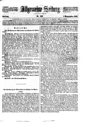 Allgemeine Zeitung Freitag 6. September 1861