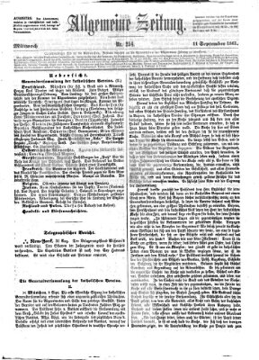 Allgemeine Zeitung Mittwoch 11. September 1861