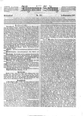 Allgemeine Zeitung Samstag 14. September 1861