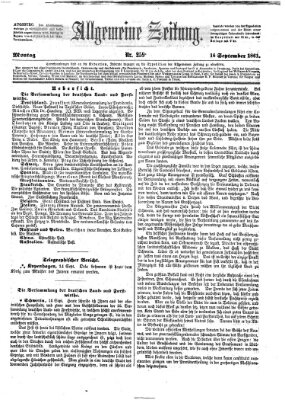 Allgemeine Zeitung Montag 16. September 1861