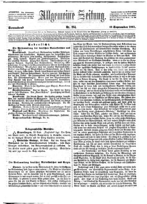 Allgemeine Zeitung Samstag 21. September 1861