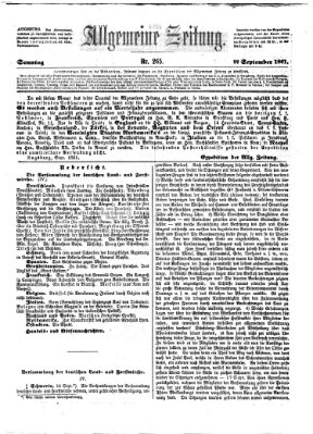 Allgemeine Zeitung Sonntag 22. September 1861