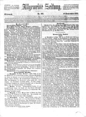 Allgemeine Zeitung Mittwoch 25. September 1861