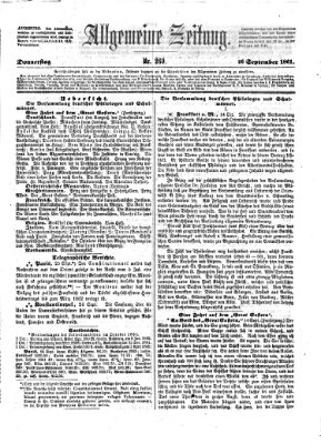 Allgemeine Zeitung Donnerstag 26. September 1861