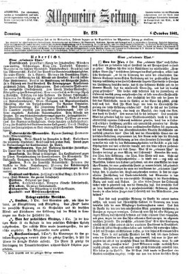 Allgemeine Zeitung Sonntag 6. Oktober 1861