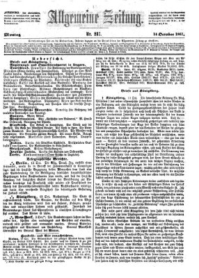 Allgemeine Zeitung Montag 14. Oktober 1861