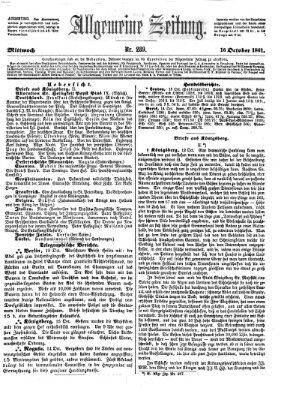 Allgemeine Zeitung Mittwoch 16. Oktober 1861