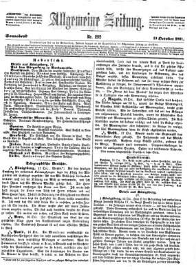 Allgemeine Zeitung Samstag 19. Oktober 1861