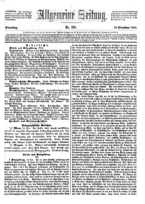 Allgemeine Zeitung Dienstag 22. Oktober 1861