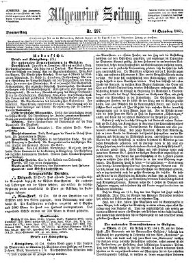 Allgemeine Zeitung Donnerstag 24. Oktober 1861